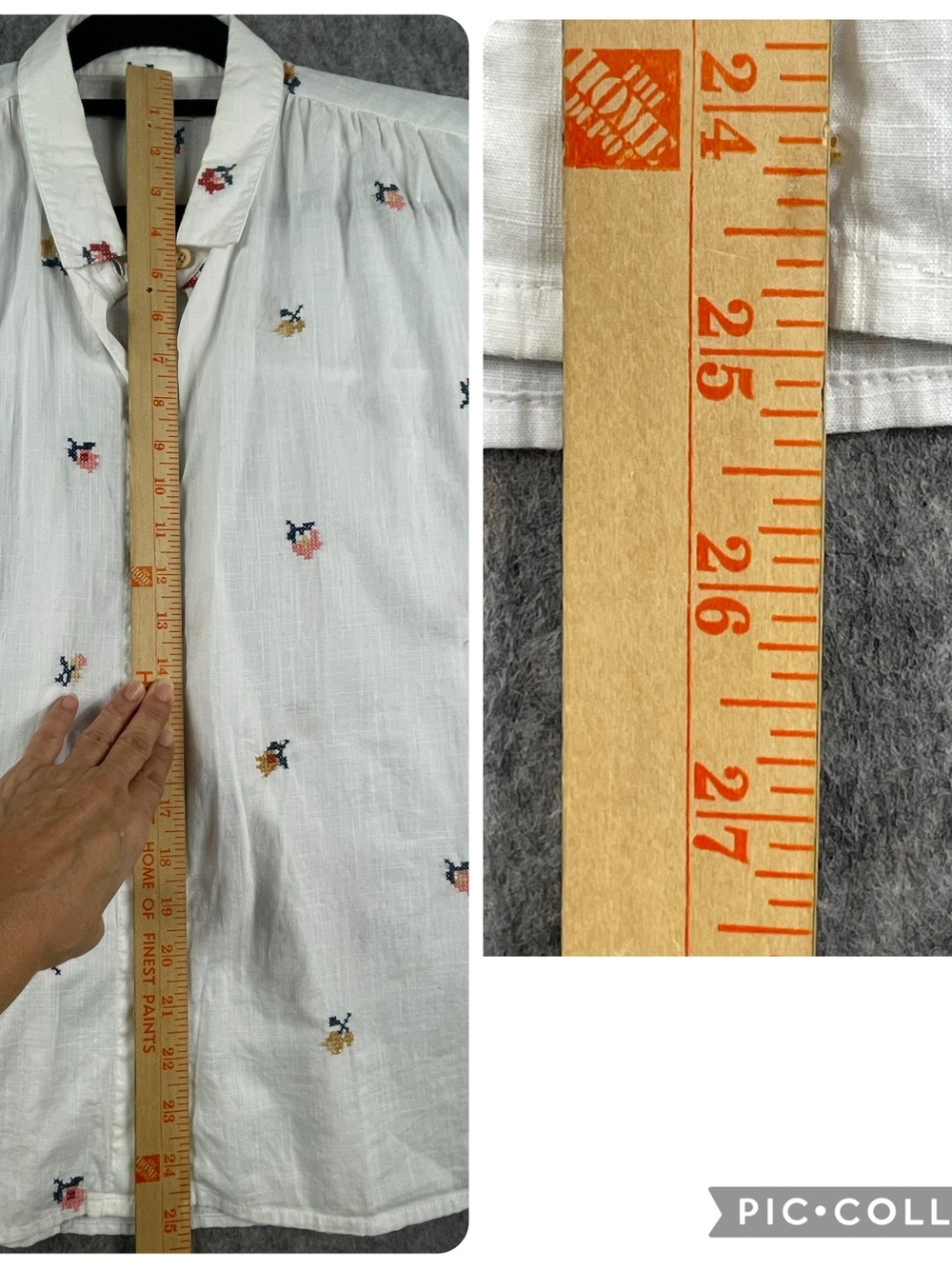 Madewell Cross-Stitch Floral Cotton Cottagecore Feminine Airy Pocket Shirt XL - Picture 11 of 12